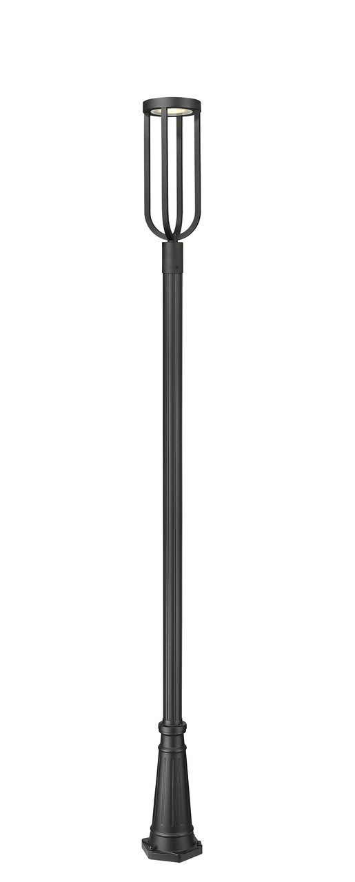 Z-LITE 5005PHB-5011P-BK-LED 1 Light Outdoor Post Mounted Fixture, Sand Black