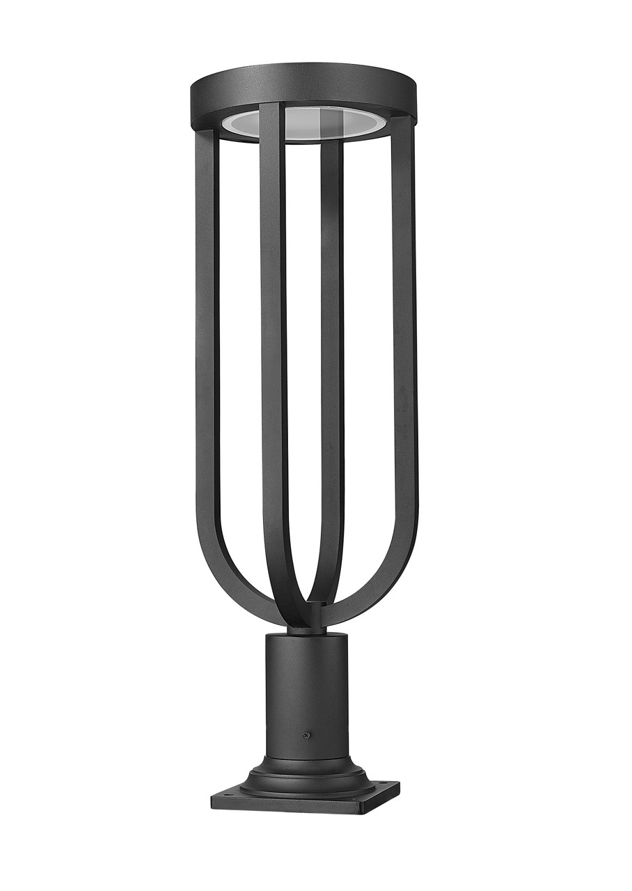 Z-LITE 5005PHB-533PM-BK-LED 1 Light Outdoor Pier Mounted Fixture, Sand Black