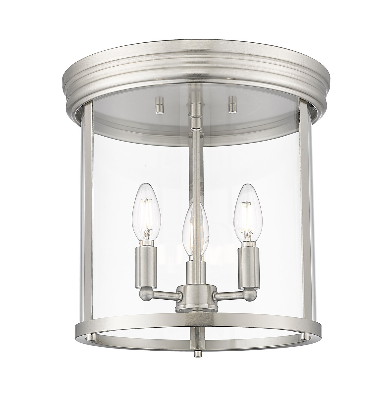 Z-LITE 742F13-BN 3 Light Flush Mount, Brushed Nickel