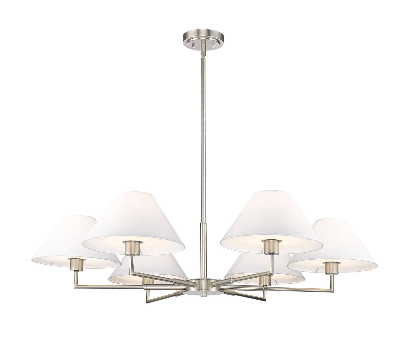 Z-LITE 744-44R-BN 6 Light Chandelier, Brushed Nickel