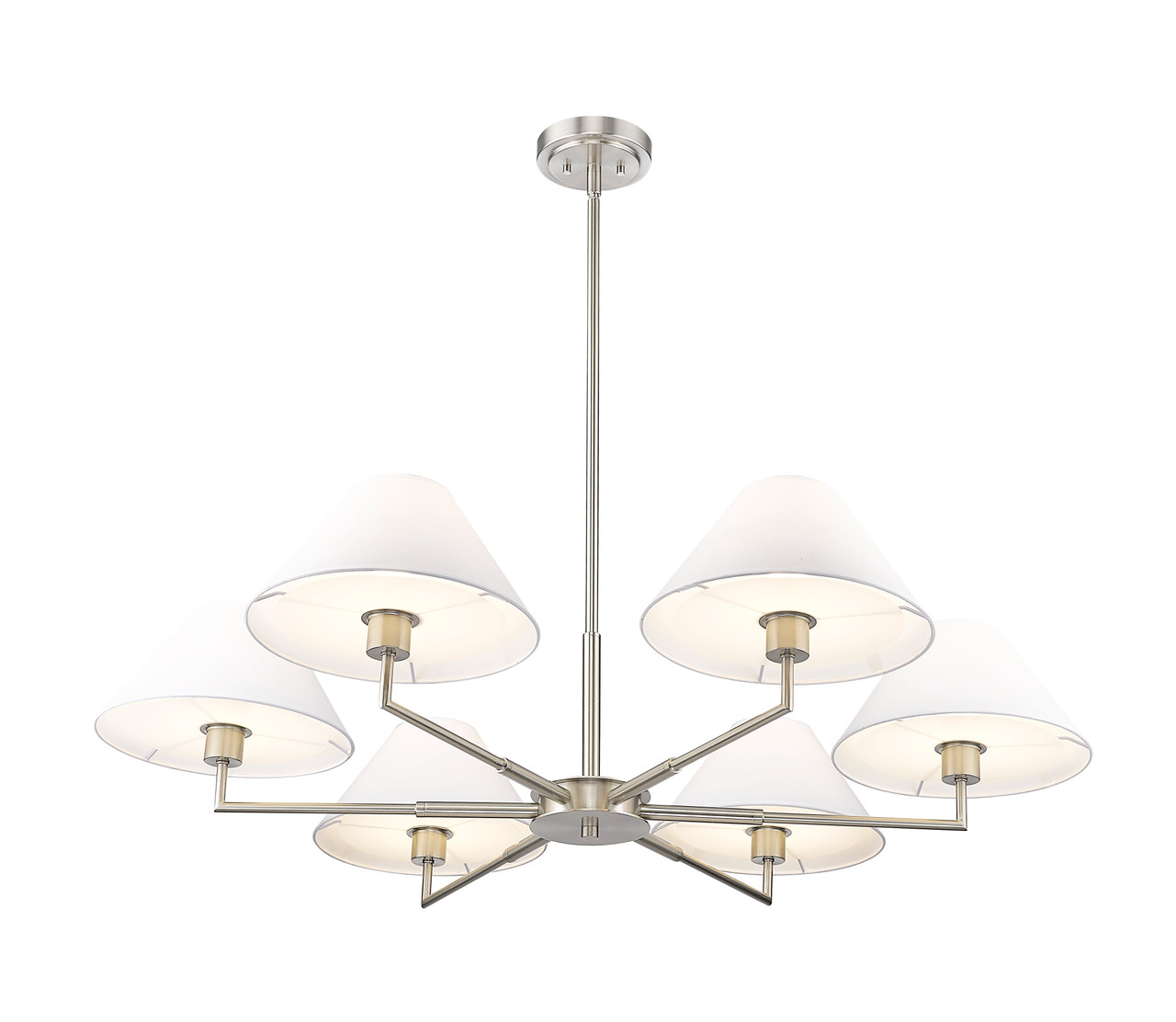 Z-LITE 744-44R-BN 6 Light Chandelier, Brushed Nickel