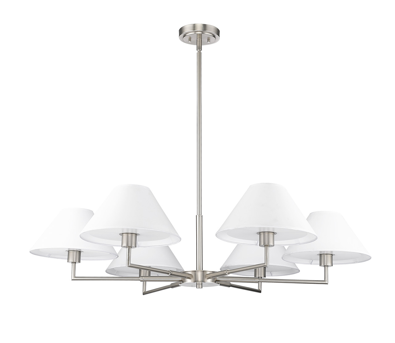 Z-LITE 744-44R-BN 6 Light Chandelier, Brushed Nickel