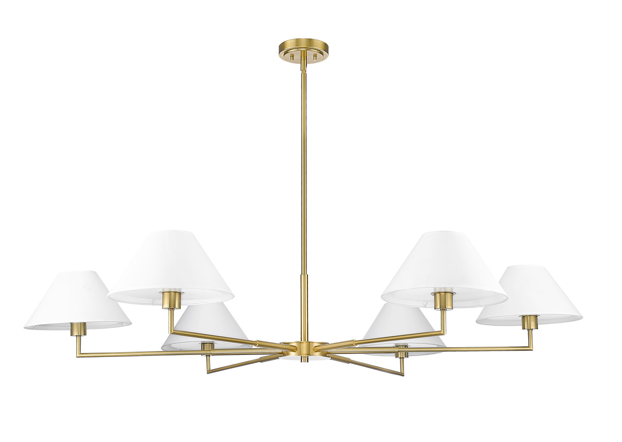 Z-LITE 744-63R-LG 6 Light Chandelier, Luxe Gold