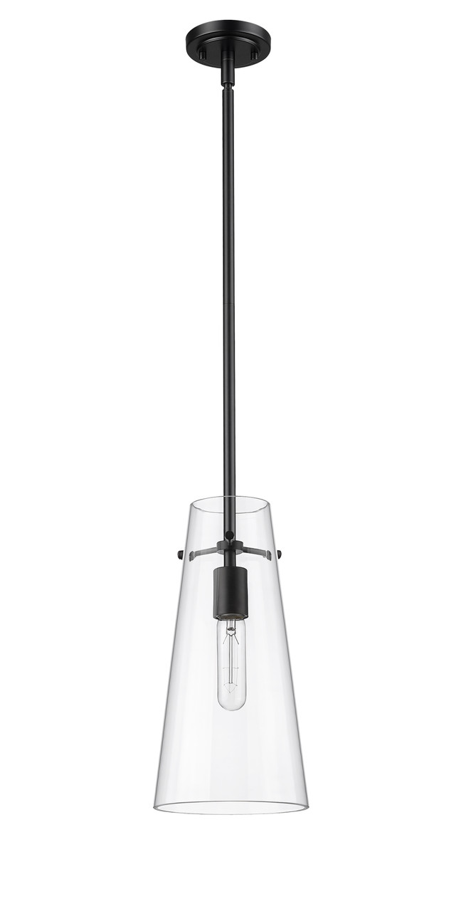 Z-LITE 7508P-ROD-MB 1 Light Pendant, Matte Black