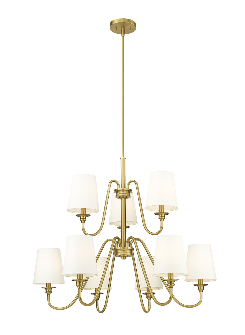 Z-LITE 7509-9-32MGLD 9 Light Chandelier, Modern Gold