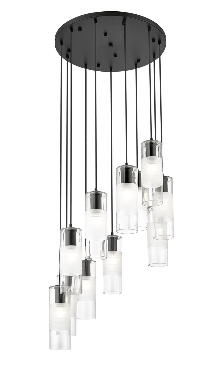 Z-LITE 824P-11R-MB 11 Light Chandelier, Matte Black