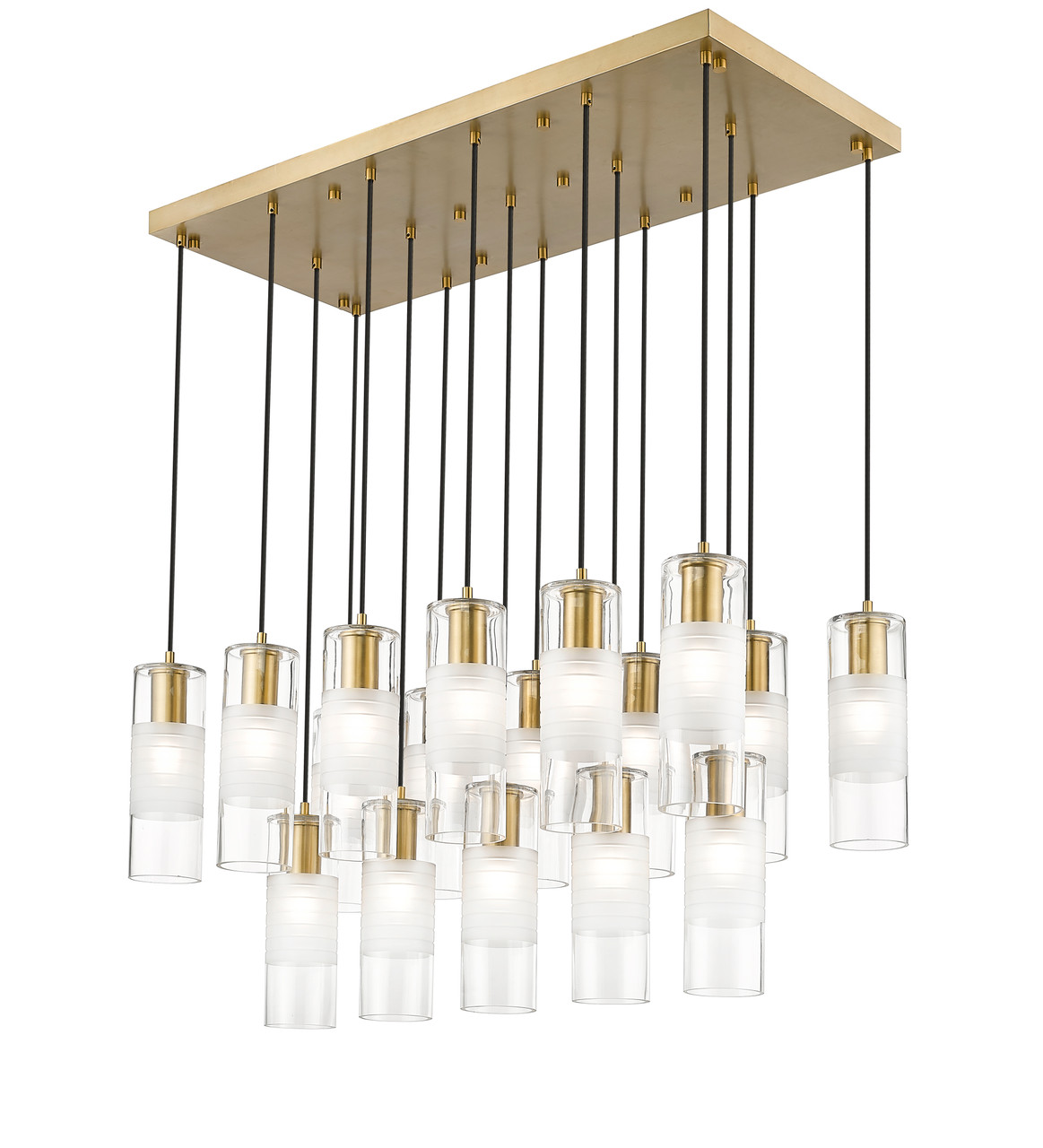 Z-LITE 824P-17L-MGLD 17 Light Linear Chandelier, Modern Gold