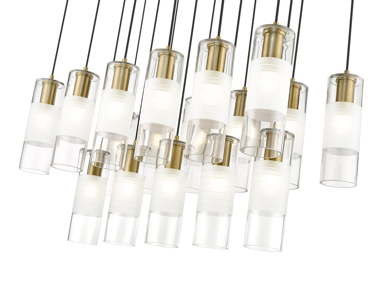 Z-LITE 824P-17L-MGLD 17 Light Linear Chandelier, Modern Gold