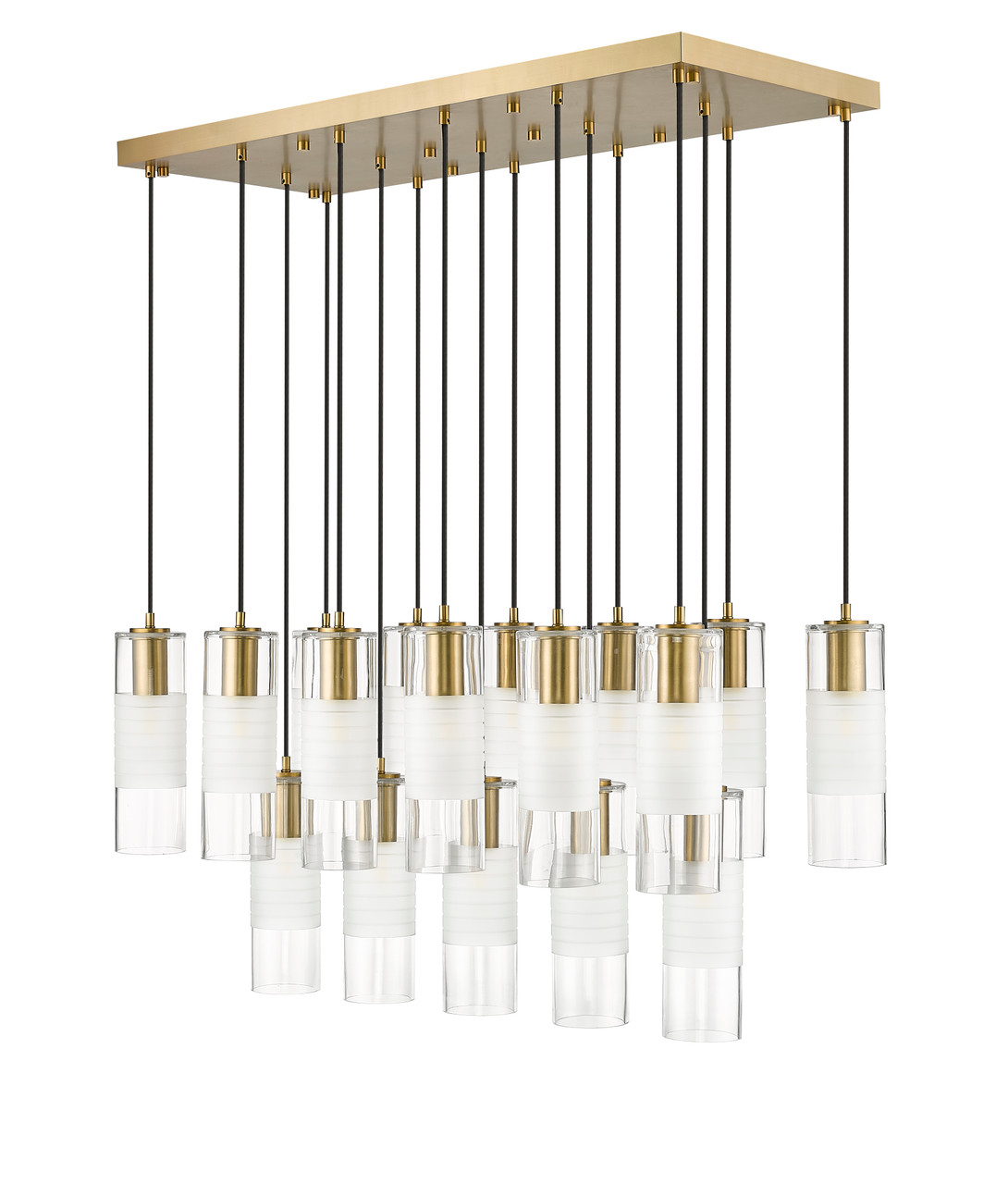 Z-LITE 824P-17L-MGLD 17 Light Linear Chandelier, Modern Gold