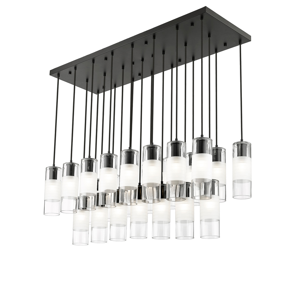 Z-LITE 824P-23L-MB 23 Light Linear Chandelier, Matte Black