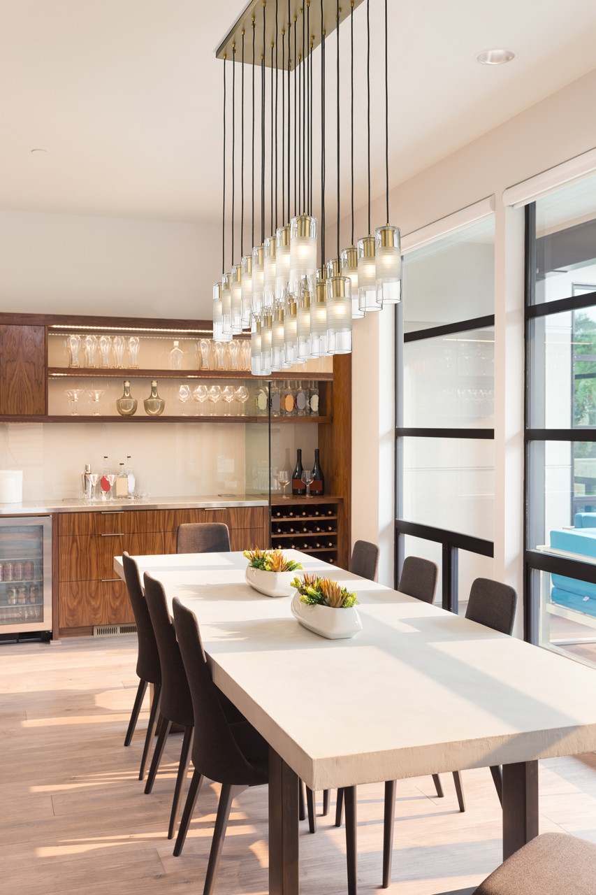 Z-LITE 824P-23L-MGLD 23 Light Linear Chandelier, Modern Gold