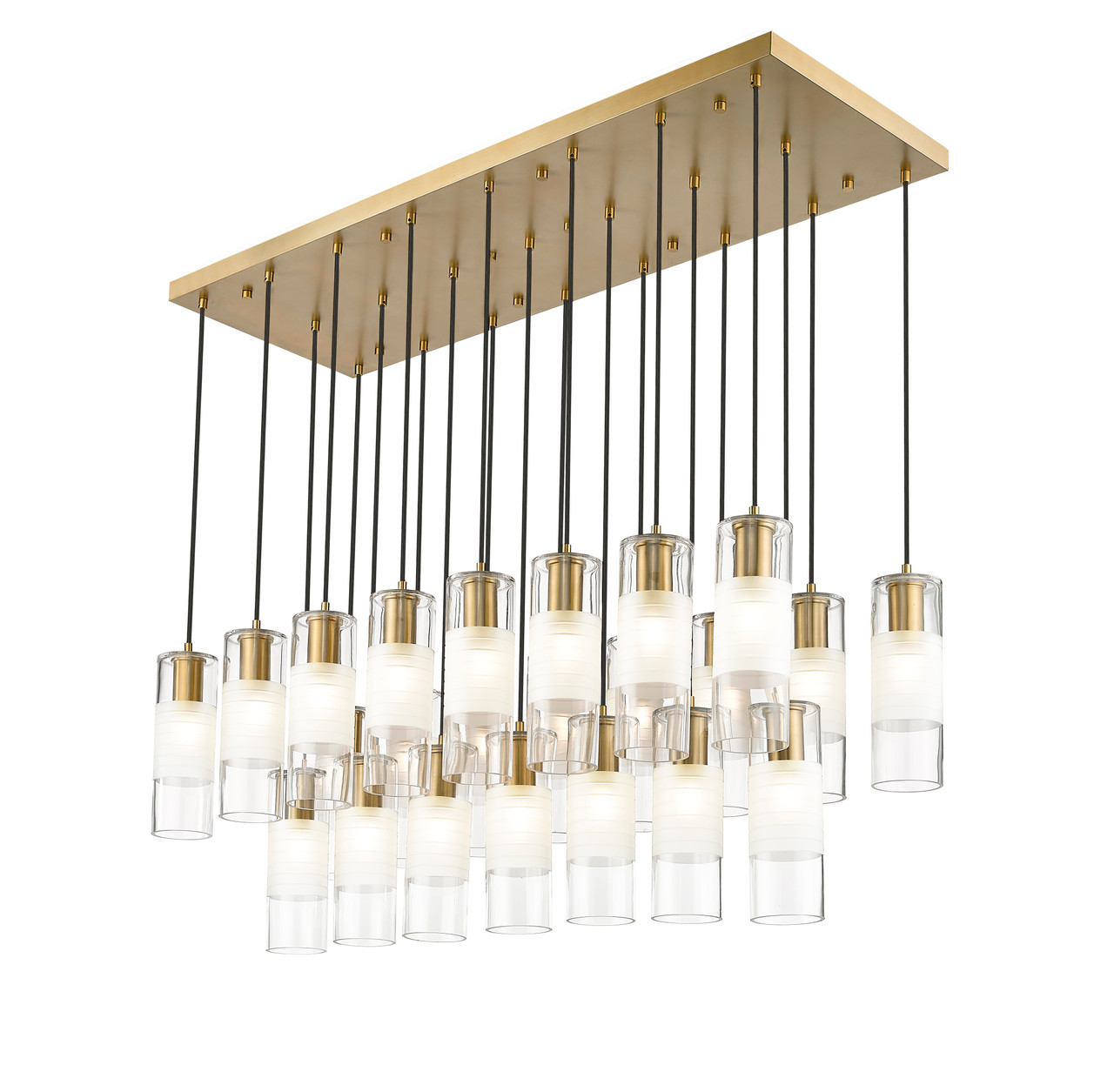 Z-LITE 824P-23L-MGLD 23 Light Linear Chandelier, Modern Gold
