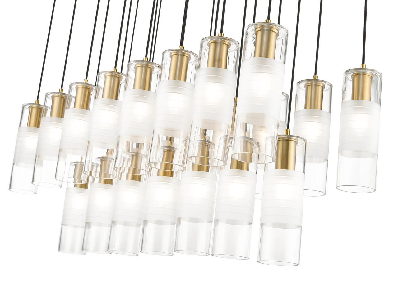 Z-LITE 824P-23L-MGLD 23 Light Linear Chandelier, Modern Gold