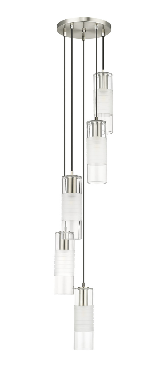 Z-LITE 824P-5R-BN 5 Light Chandelier, Brushed Nickel