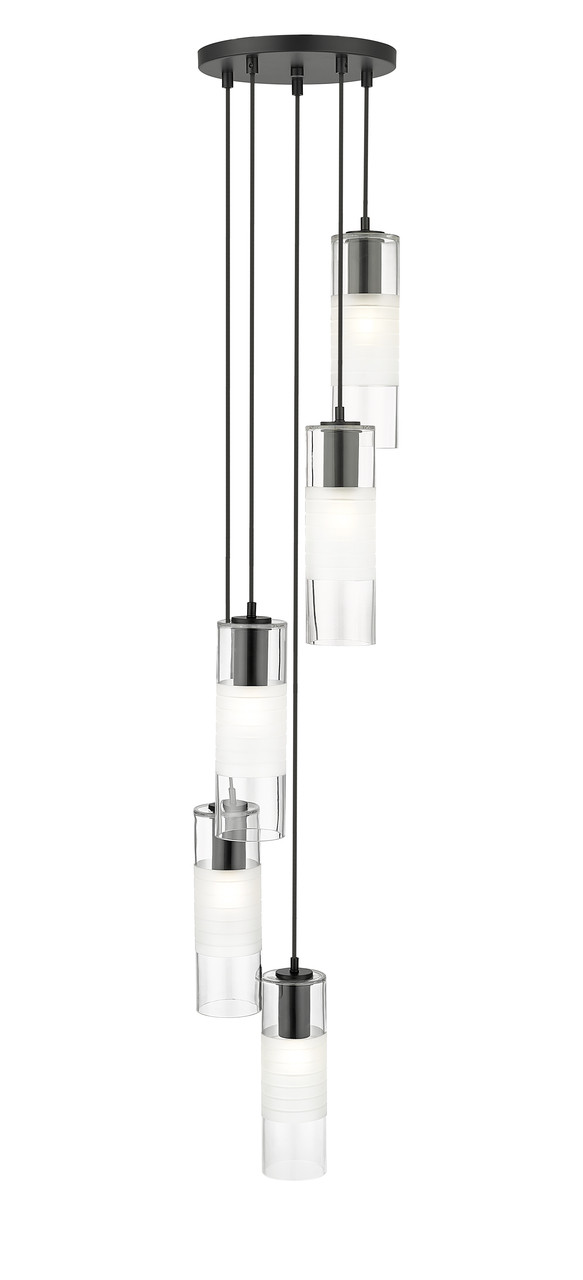 Z-LITE 824P-5R-MB 5 Light Chandelier, Matte Black