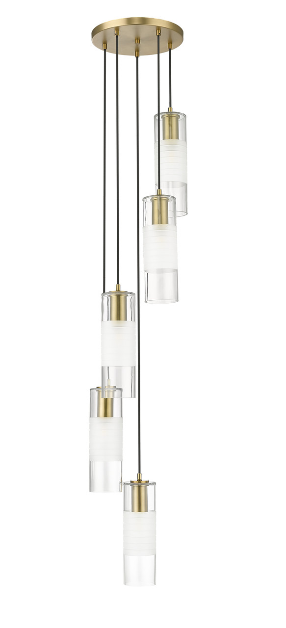 Z-LITE 824P-5R-MGLD 5 Light Chandelier, Modern Gold