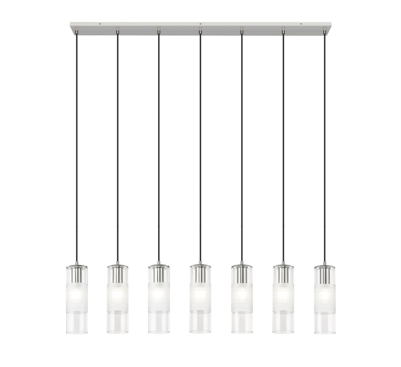 Z-LITE 824P-7L-BN 7 Light Linear Chandelier, Brushed Nickel
