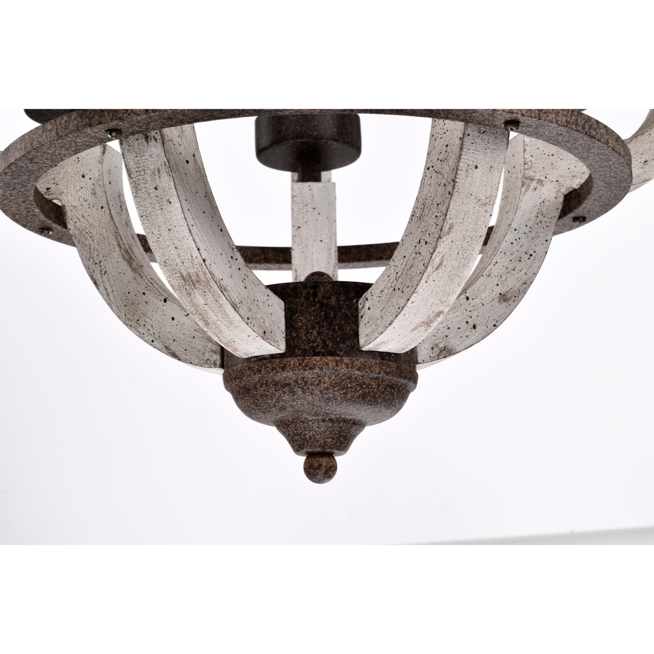 WAREHOUSE OF TIFFANY'S IMP862/5 Nelly 18 in. 5-Light Indoor Rustic Brown and Weathered White Finish Chandelier with Light Kit