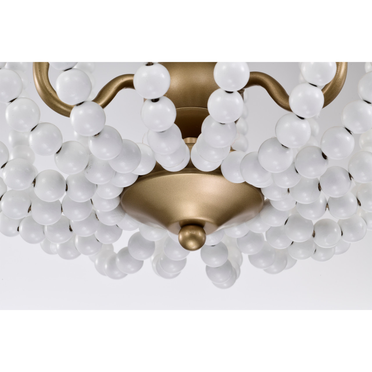 WAREHOUSE OF TIFFANY'S IMC834/3 Taha 15 in. 4-Light Indoor Gloss White and Brass Finish Flush Mount Ceiling Light with Light Kit