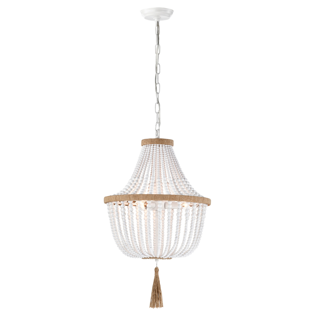 WAREHOUSE OF TIFFANY IMP841A/3 Sotho 16 in. 3-Light Indoor Gloss White Finish Chandelier with Light Kit