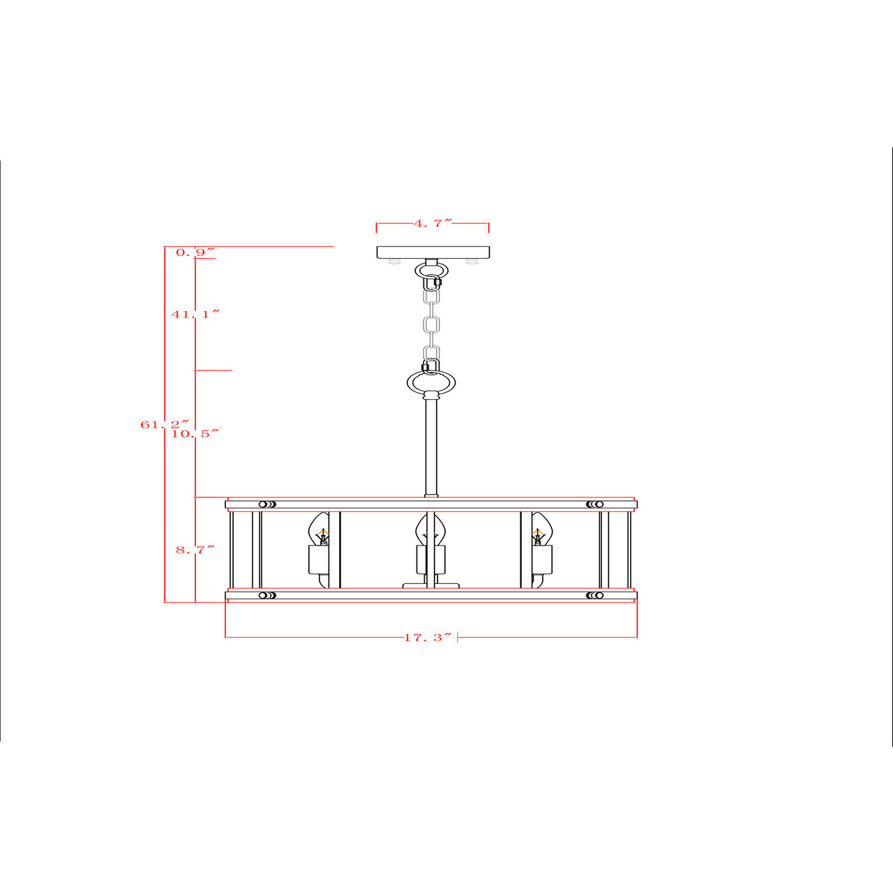 WAREHOUSE OF TIFFANY GD01-13MW Feilim 18 in. 4-Light Indoor Rustic Grey and Faux Wood Grain Finish Chandelier with Light Kit