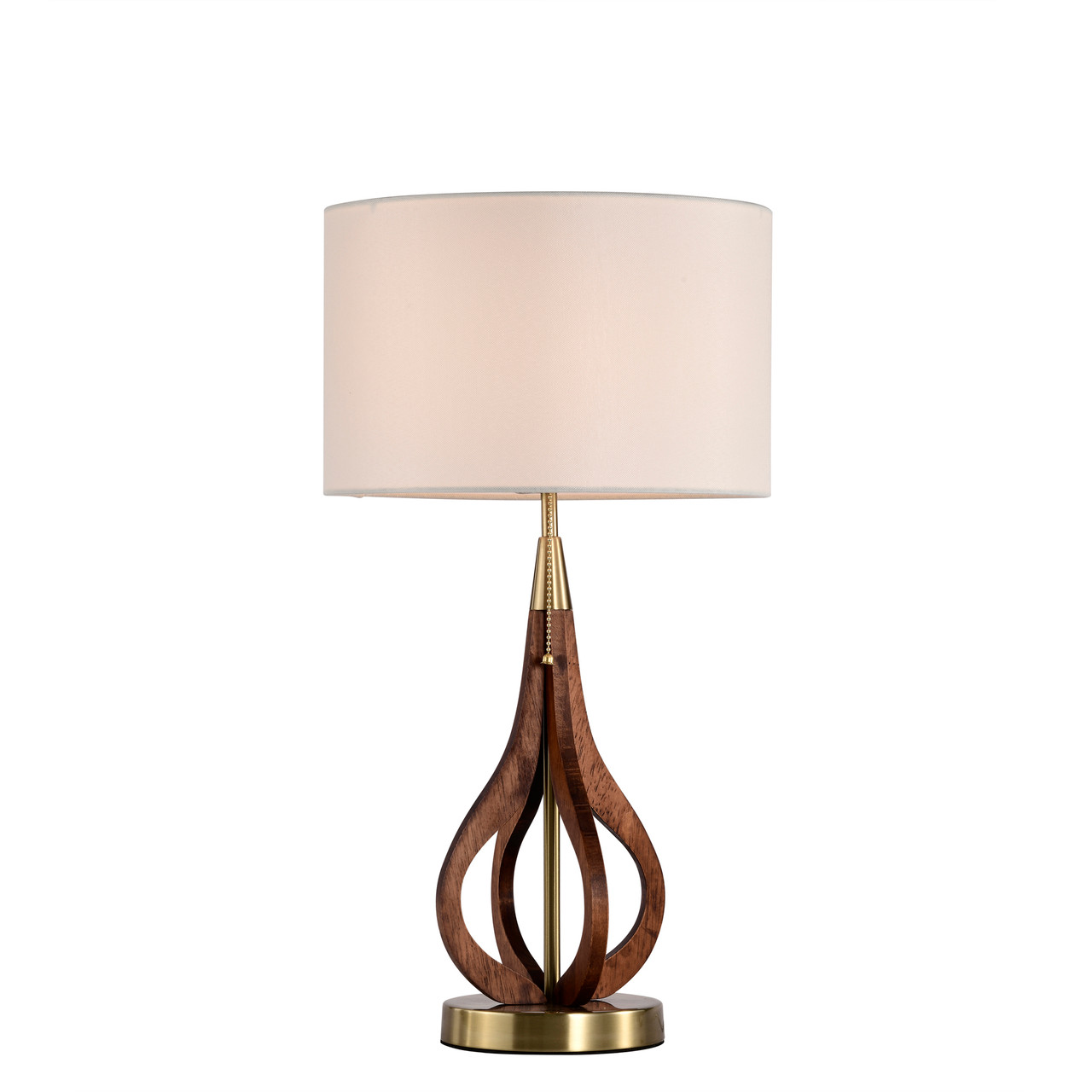 WAREHOUSE OF TIFFANY YD01-01SW Lovis 12 in. 1-Light Indoor Brass and Faux Wood Grain Finish Table Lamp with Light Kit