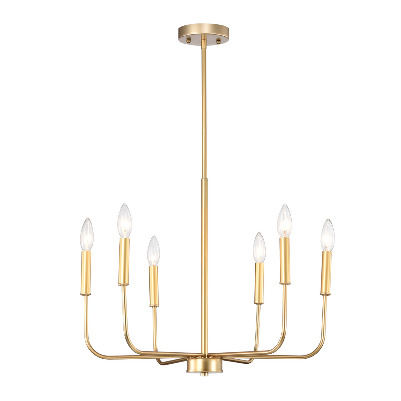 WAREHOUSE OF TIFFANY'S GD01-39MG Triona 22.1 in. 6-Light Indoor Matte Gold Finish Chandelier with Light Kit