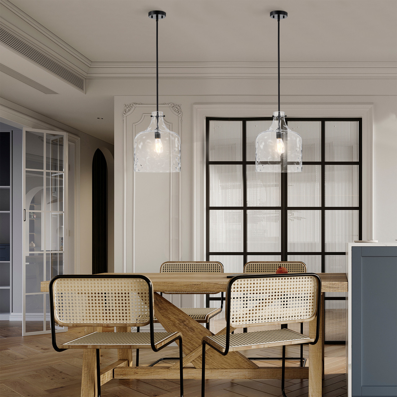 WAREHOUSE OF TIFFANY'S MDG40602/1BK Daelan 12 in. 1-Light Indoor Matte Black Finish Pendant Light with Light Kit