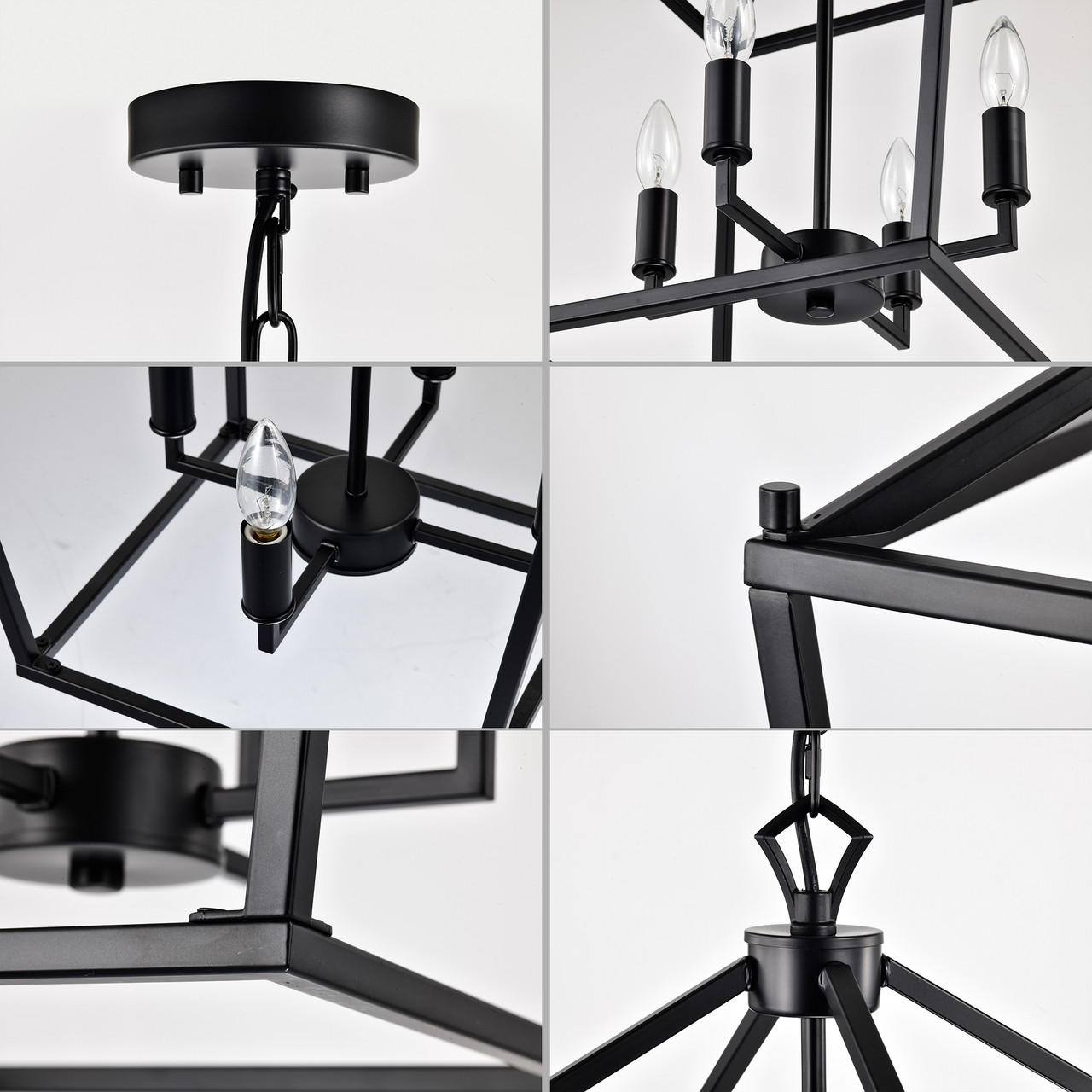 WAREHOUSE OF TIFFANY'S MDG40600C/4BK Buelex 16 in. 4-Light Indoor Matte Black Finish Chandelier with Light Kit WAREHOUSE OF TIFFANY'S MDG40600C/4BK Buelex 16 in. 4-Light Indoor Matte Black Finish Chandelier with Light Kit