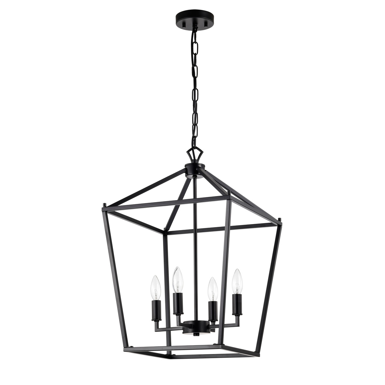 WAREHOUSE OF TIFFANY'S MDG40600C/4BK Buelex 16 in. 4-Light Indoor Matte Black Finish Chandelier with Light Kit WAREHOUSE OF TIFFANY'S MDG40600C/4BK Buelex 16 in. 4-Light Indoor Matte Black Finish Chandelier with Light Kit