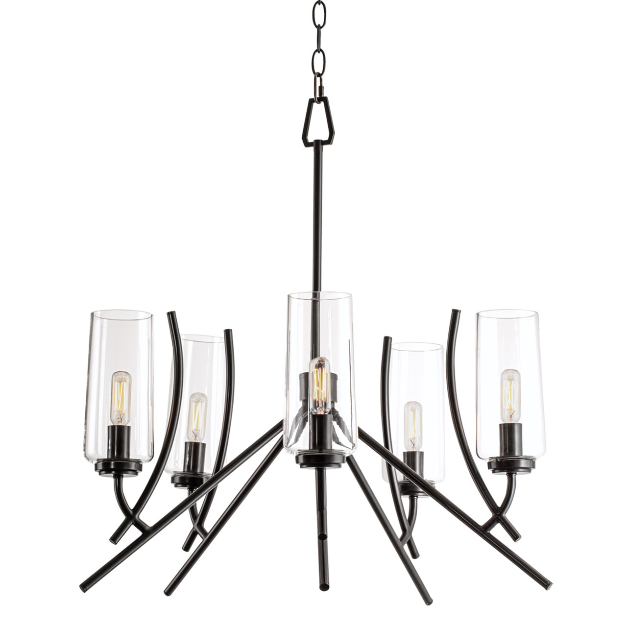 ELK HOME 8154-ADB-CL Tulip Chandelier - Acid Dipped Black