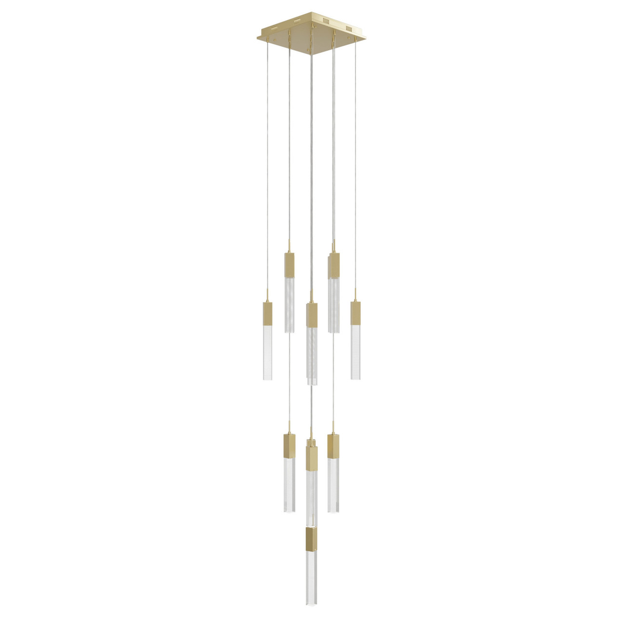 AVENUE LIGHTING HF1905-13-GL-BB-SNW 13-Light FLUSH MOUNT PENDANTS, BRUSHED BRASS