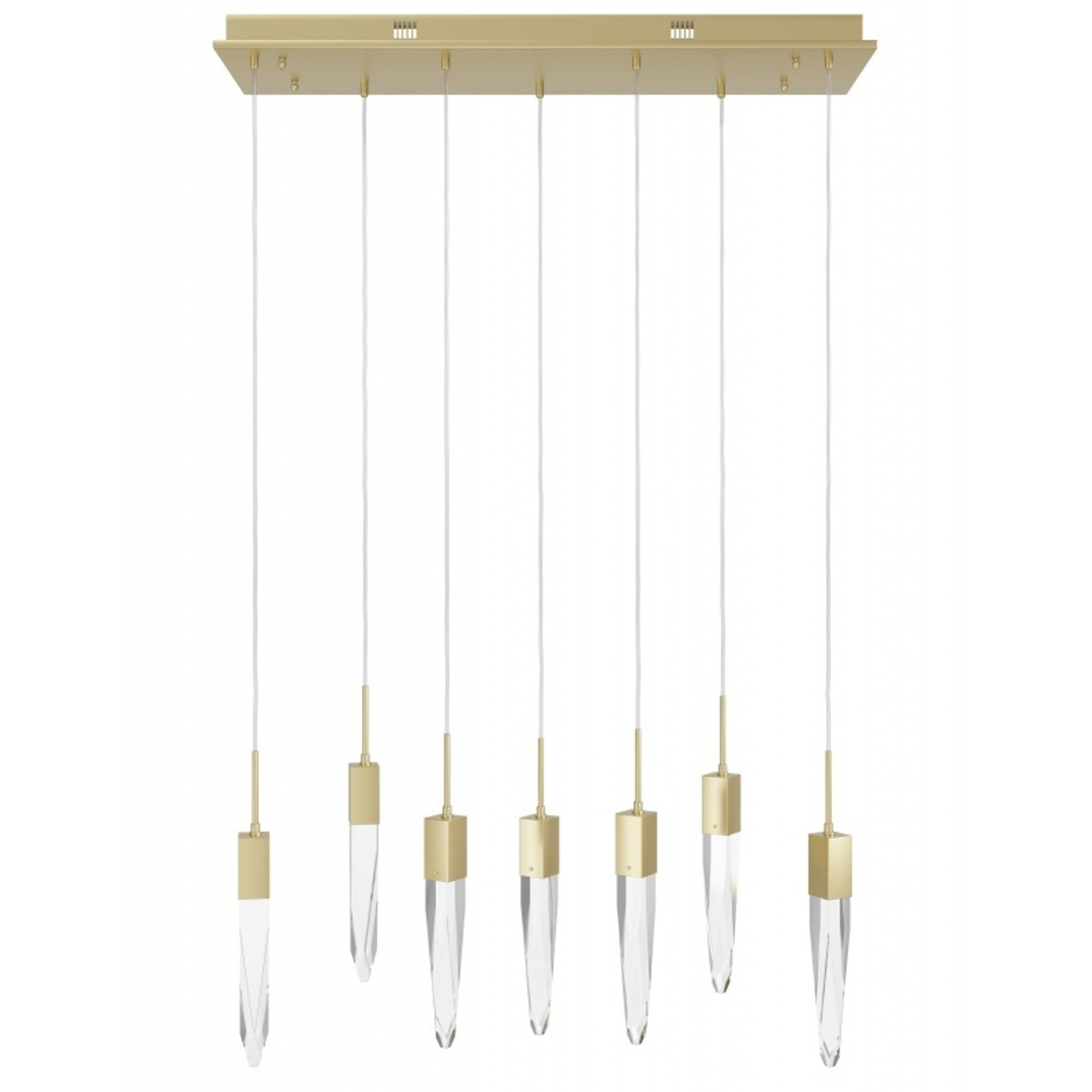 AVENUE LIGHTING HF1900-7-AP-BB-C 7-Light FLUSH MOUNT PENDANTS, BRUSHED BRASS