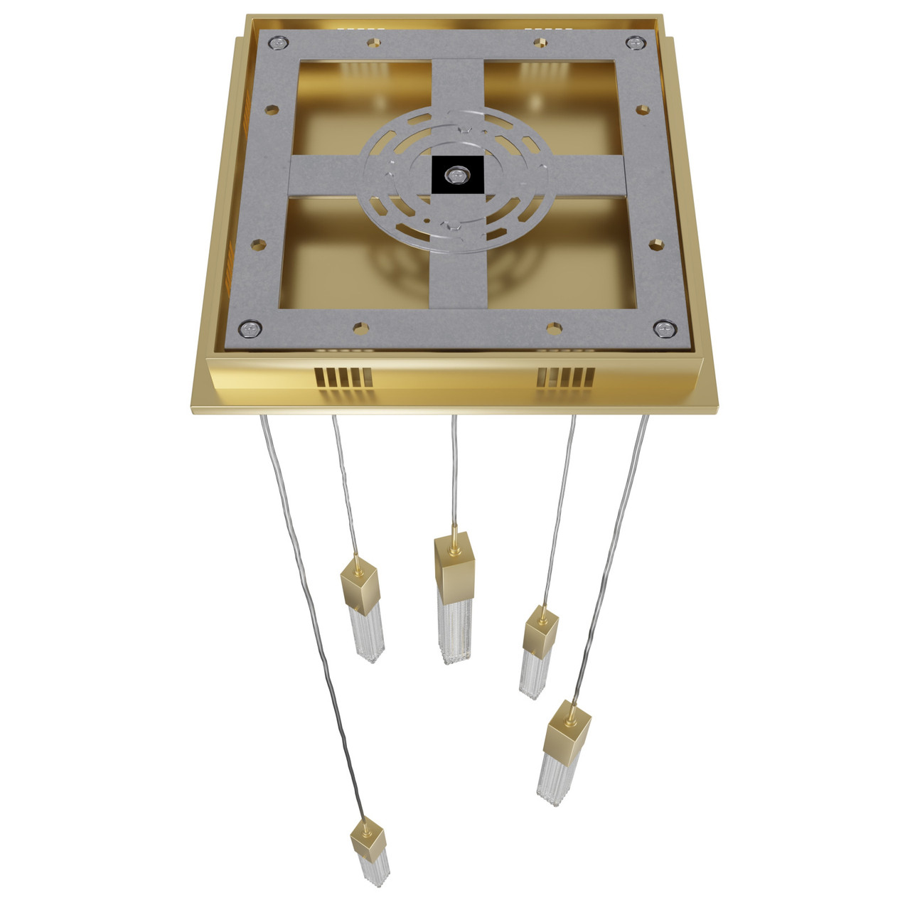 AVENUE LIGHTING HF1900-5-BOA-BB 5-Light FLUSH MOUNT PENDANTS, BRUSHED BRASS