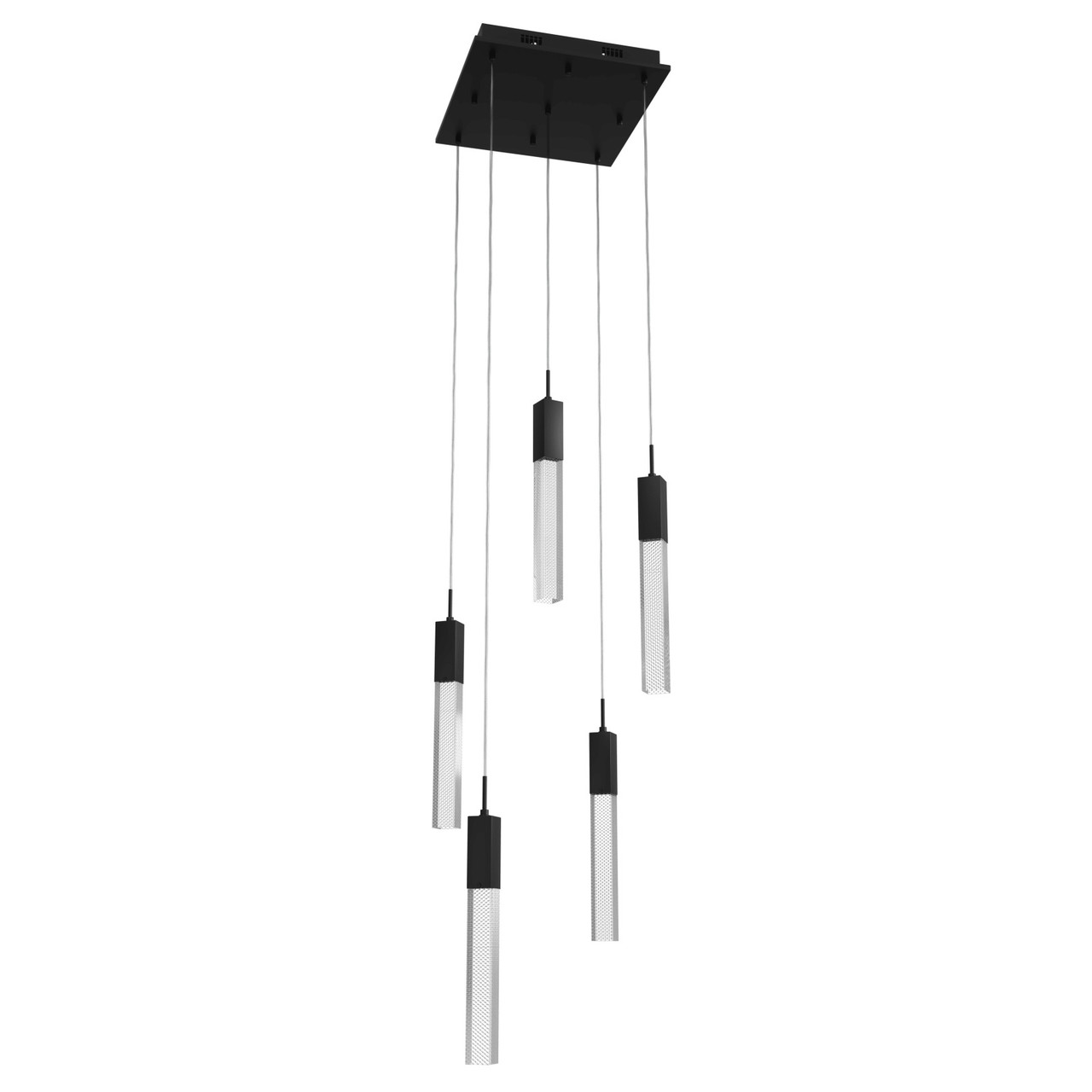 AVENUE LIGHTING HF1900-5-GL-BK-SNW 5-Light FLUSH MOUNT PENDANTS, BLACK