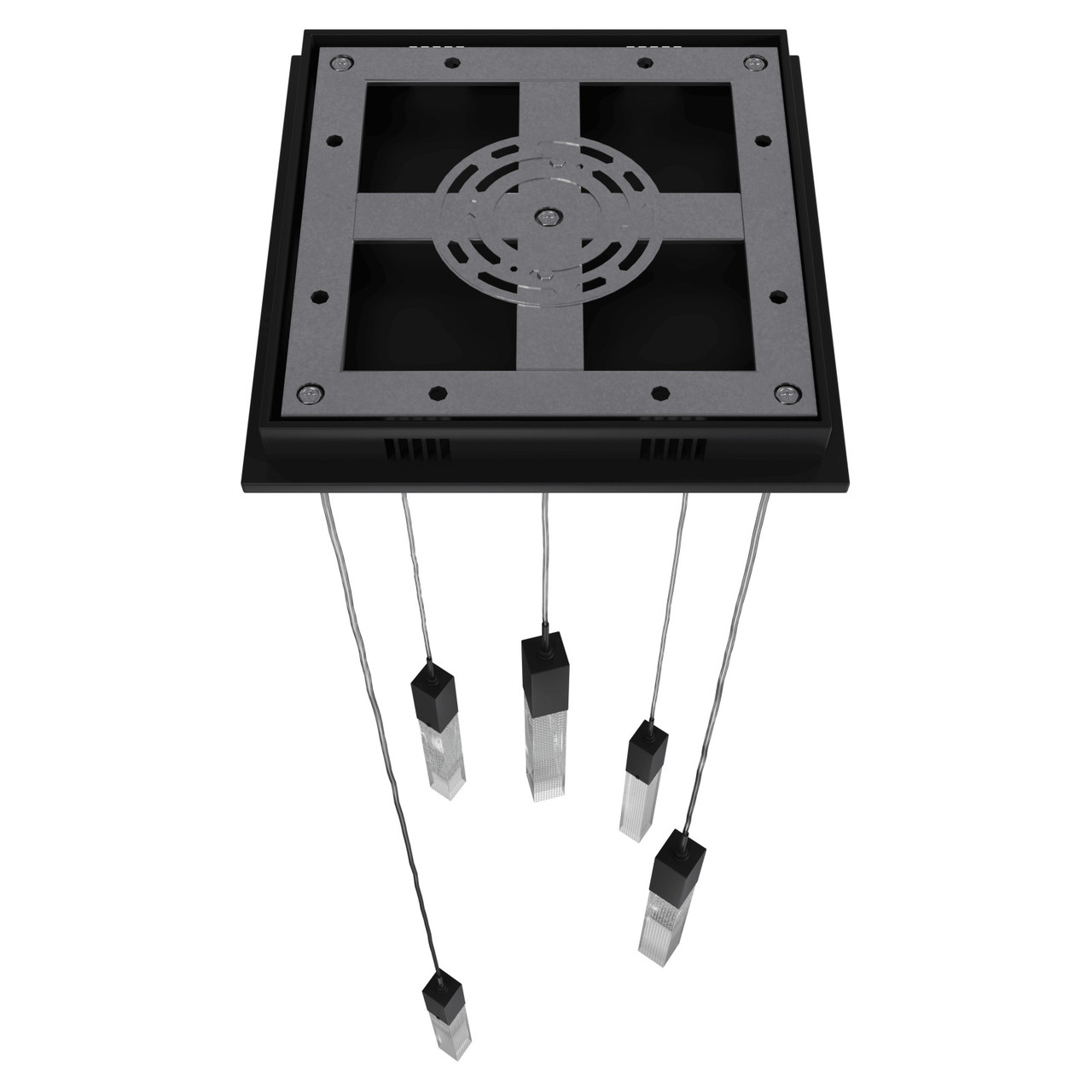 AVENUE LIGHTING HF1900-5-GL-BK-SNW 5-Light FLUSH MOUNT PENDANTS, BLACK