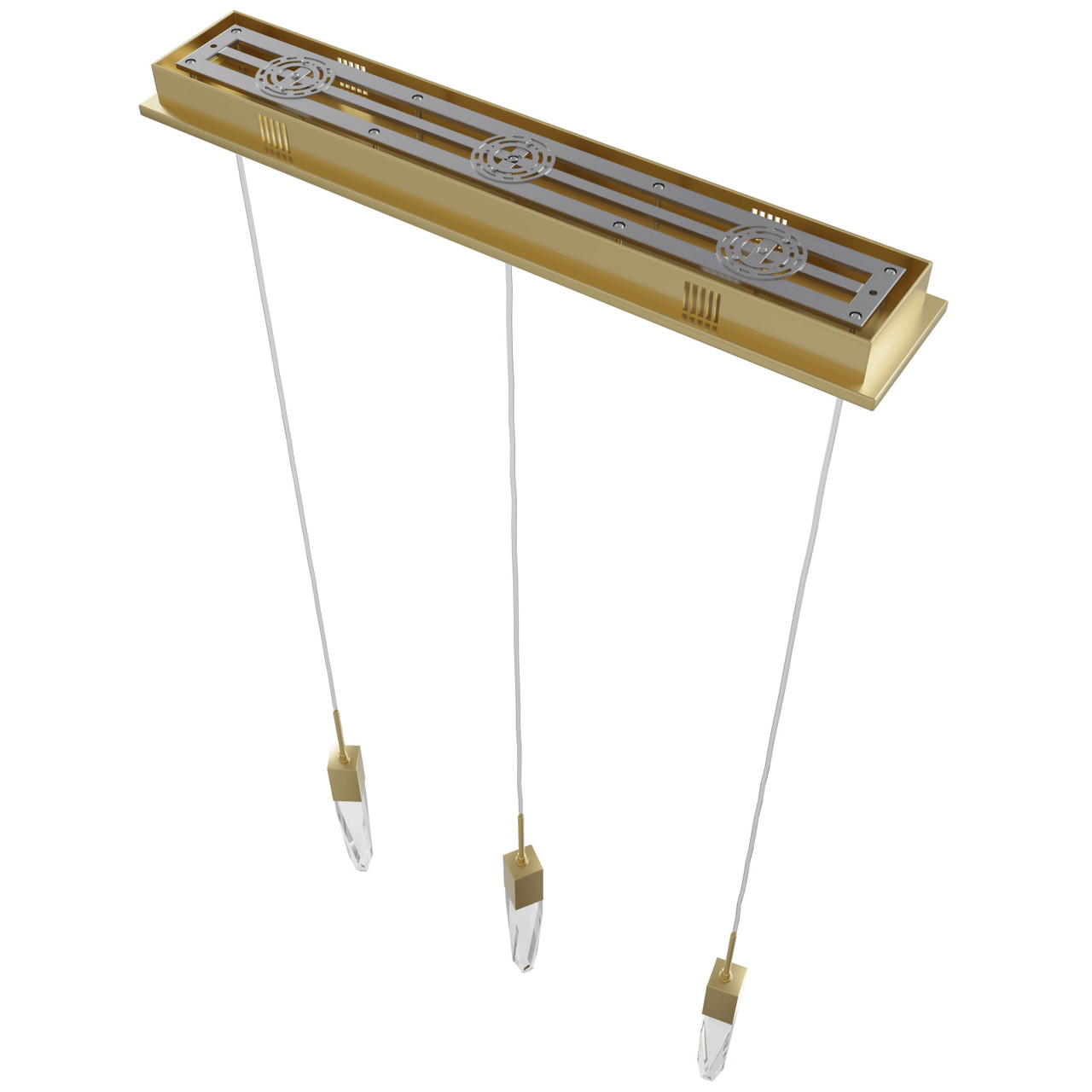 AVENUE LIGHTING HF1900-3-AP-BB-C 3-Light FLUSH MOUNT PENDANTS, BRUSHED BRASS