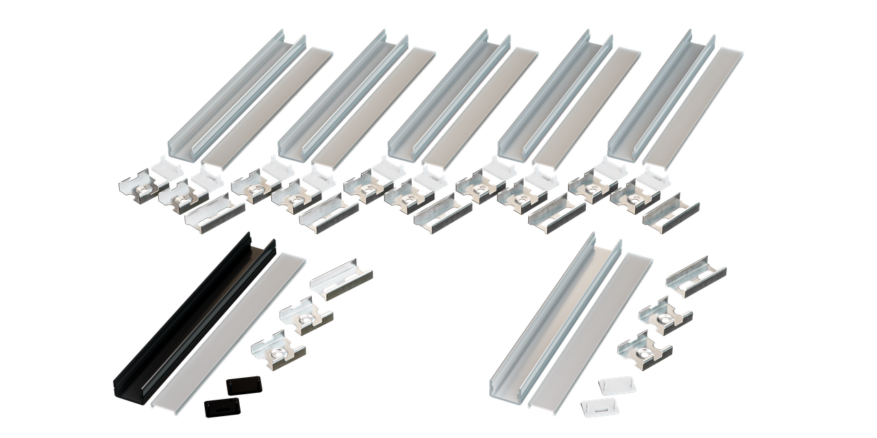 AMERICAN LIGHTING PE-GT-BK-2M-BNDL1 GT Black Extrusion Bundle