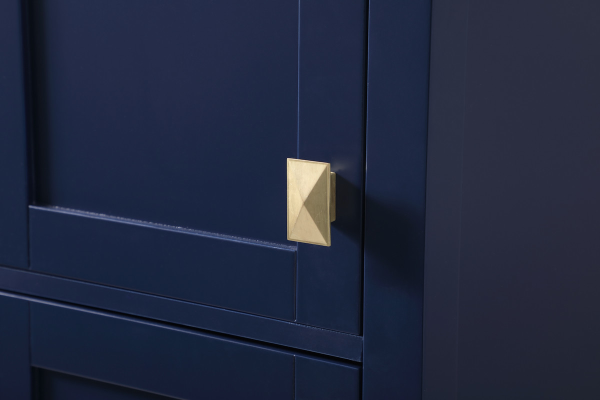 ELEGANT KITCHEN AND BATH SC011665BL 16 Inch Wide Bathroom Linen Storage Freestanding Cabinet In Blue