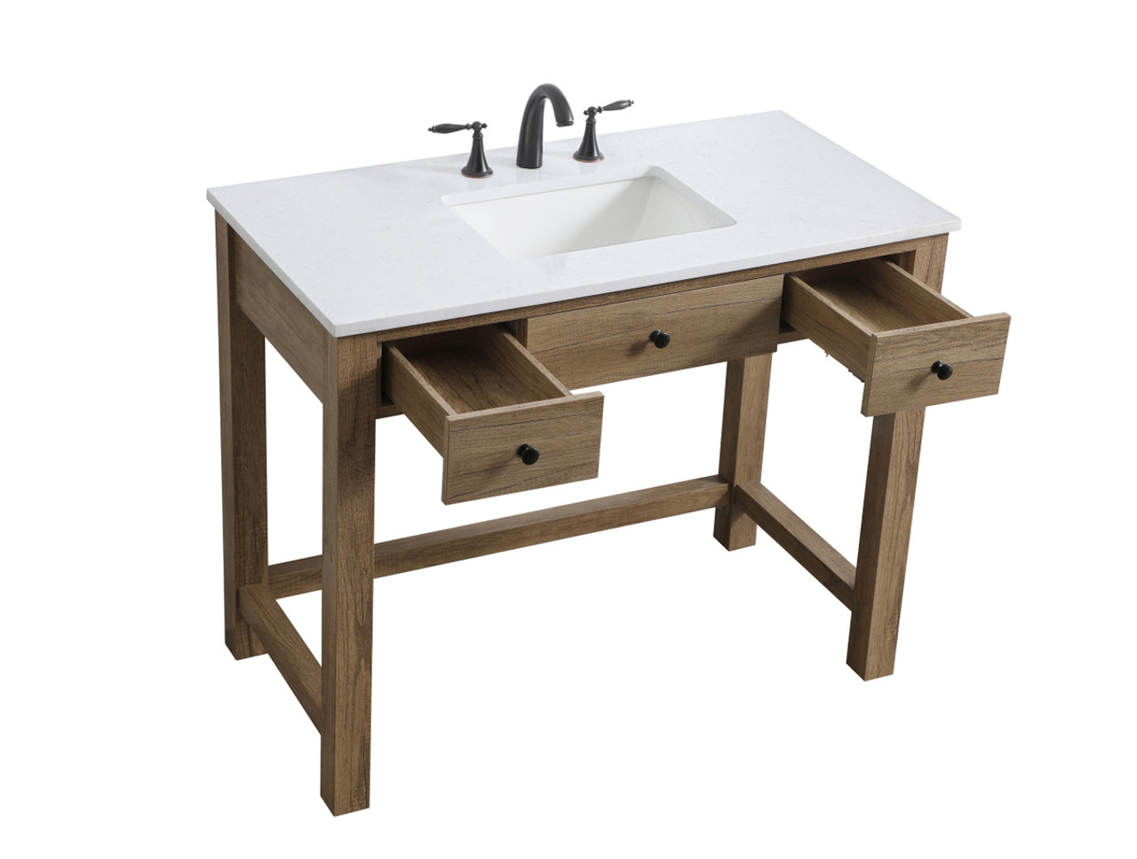 ELEGANT KITCHEN AND BATH VF14842NT 42 Inch ADA Compliant Bathroom Vanity In Natural Oak