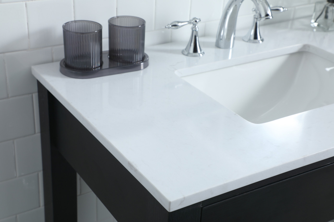 ELEGANT KITCHEN AND BATH VF14836MBK 36 Inch ADA Compliant Bathroom Vanity In Black