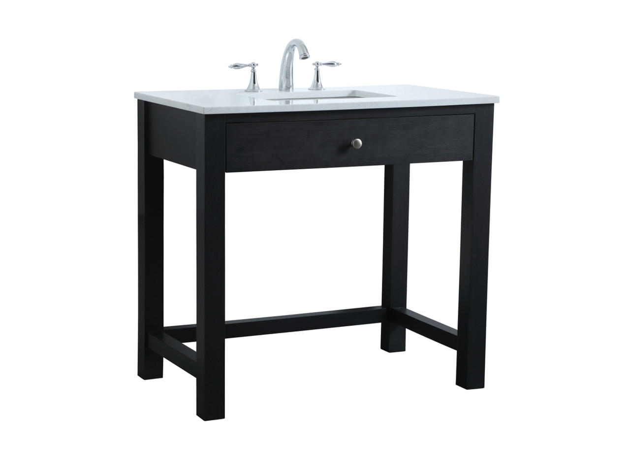 ELEGANT KITCHEN AND BATH VF14836MBK 36 Inch ADA Compliant Bathroom Vanity In Black