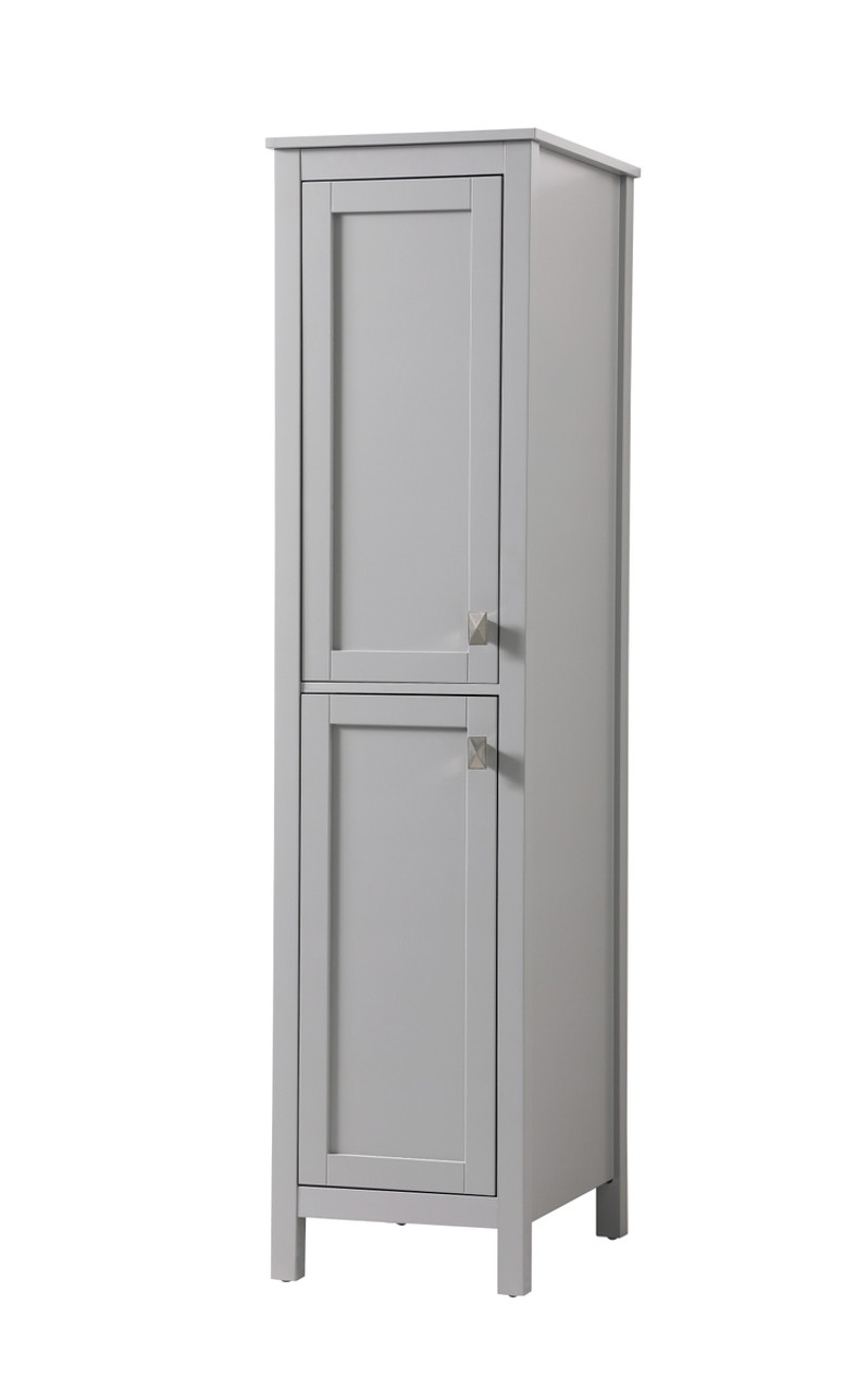 ELEGANT KITCHEN AND BATH SC011665GR 16 Inch Wide Bathroom Linen Storage Freestanding Cabinet In Grey ELEGANT KITCHEN AND BATH SC011665GR 16 Inch Wide Bathroom Linen Storage Freestanding Cabinet In Grey