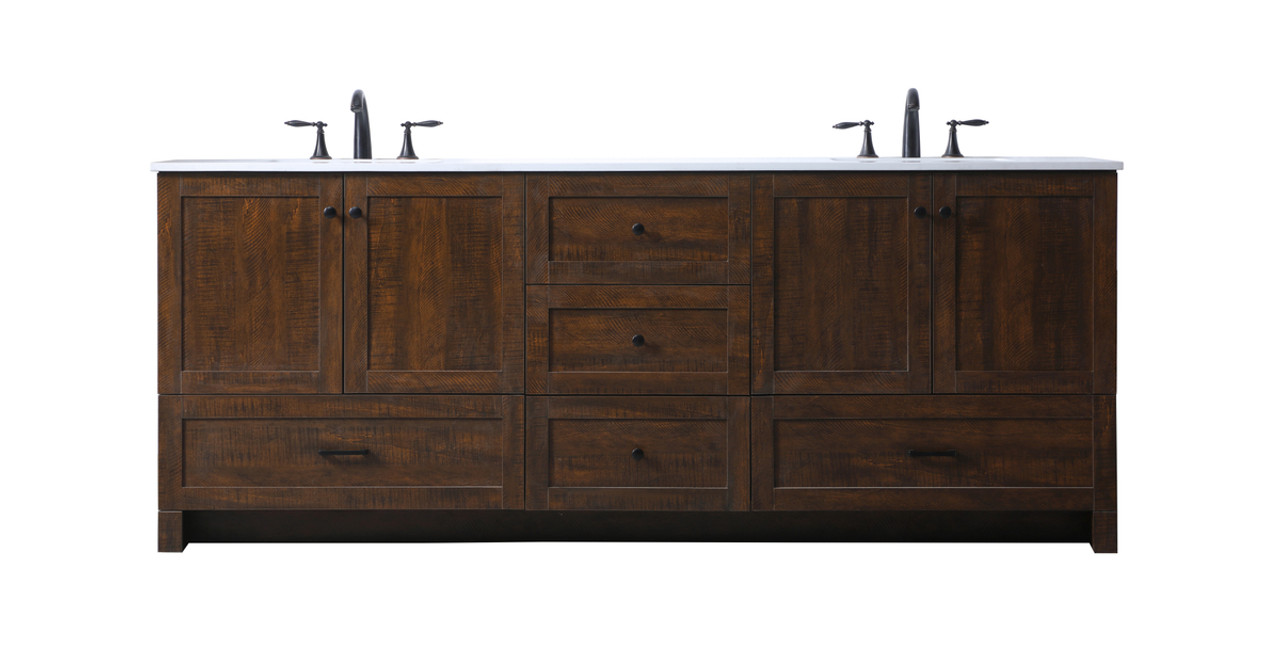 ELEGANT KITCHEN AND BATH VF2884DEX 84 Inch Double Bathroom Vanity In Expresso