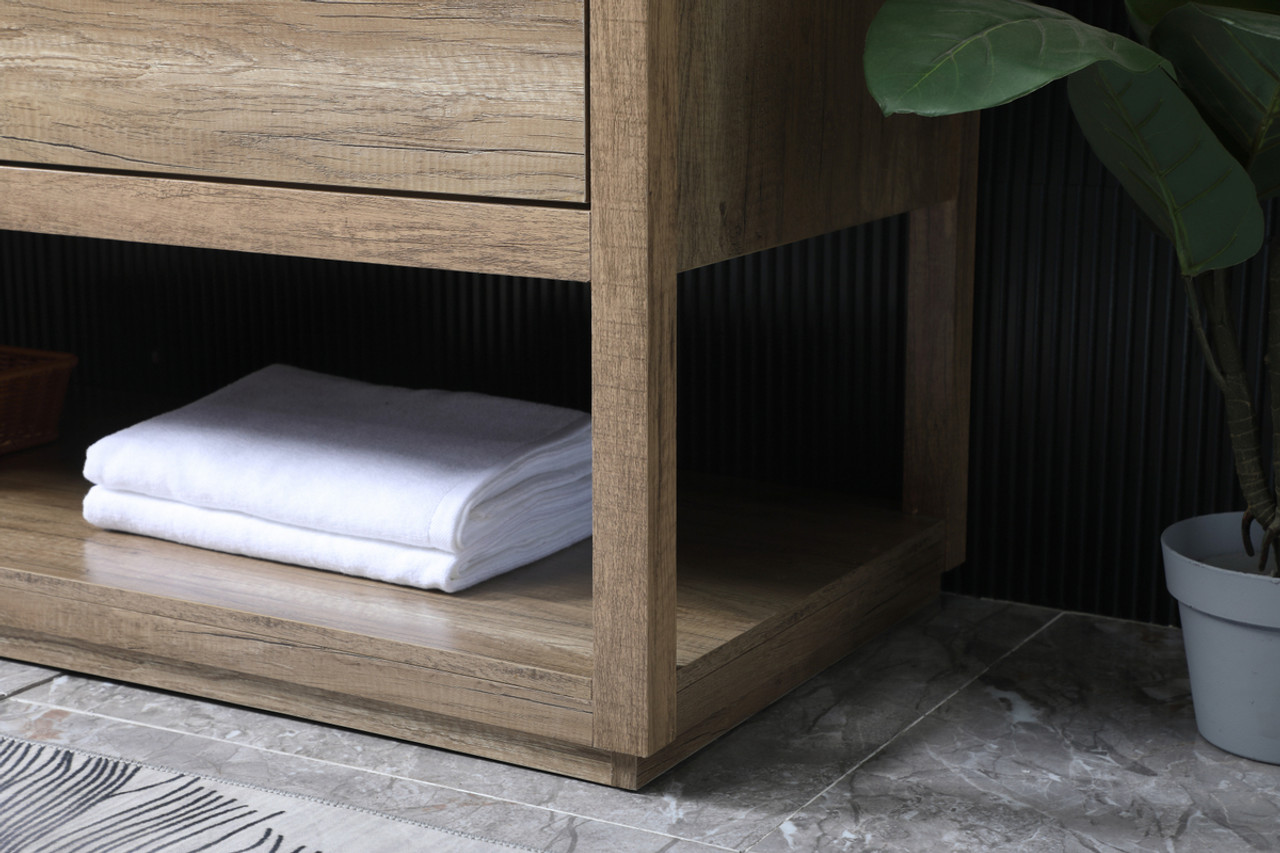 ELEGANT KITCHEN AND BATH VF19260DNT 60 Inch Double Bathroom Vanity In Natural Oak