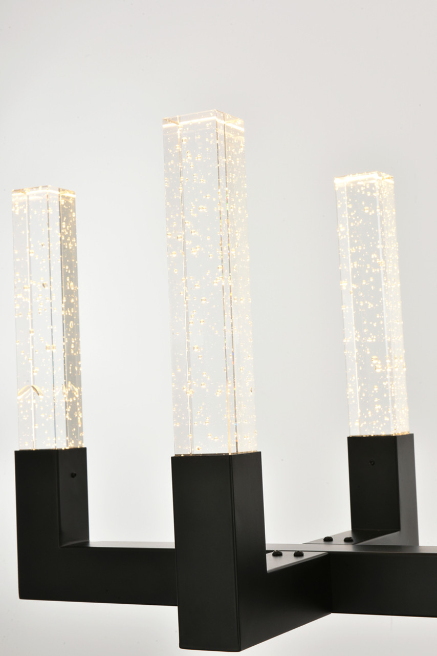 ELEGANT LIGHTING 1030G54BK Noemi 54 inch Adjustable LED Pendant in Black