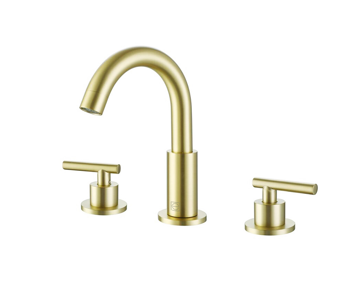 ELEGANT KITCHEN AND BATH FAV-1009BGD Leah 8 inch Widespread Double Handle Bathroom Faucet in Brushed Gold