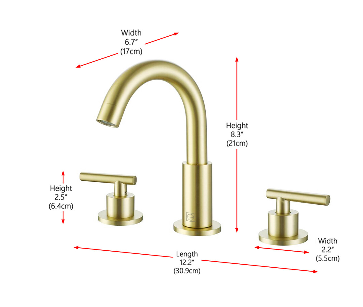 ELEGANT KITCHEN AND BATH FAV-1009BGD Leah 8 inch Widespread Double Handle Bathroom Faucet in Brushed Gold