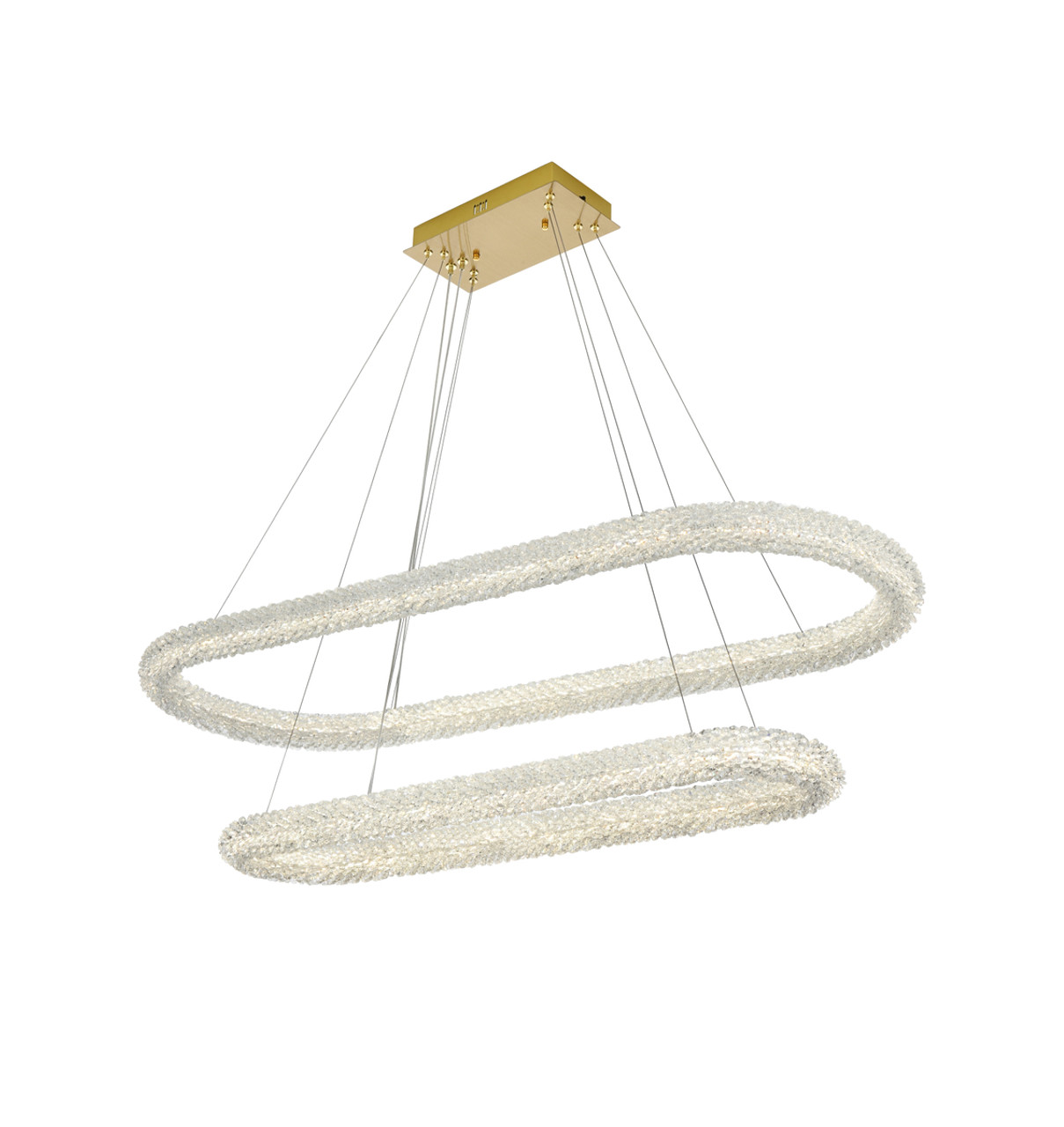 ELEGANT LIGHTING 3800G50L2SG Bowen 51 inch Adjustable LED Chandelier in Satin Gold