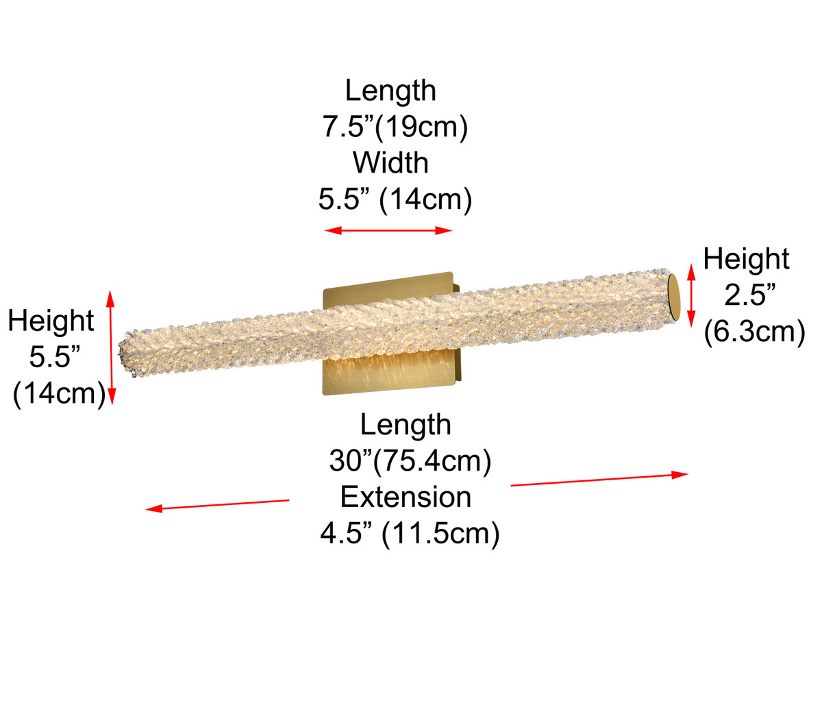 ELEGANT LIGHTING 3800W30SG Bowen 30 inch Adjustable LED Wall Sconce in Satin Gold